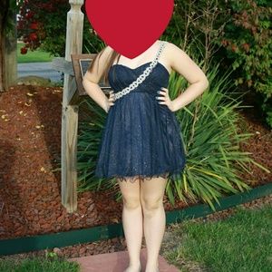 Navy blue and silver dress